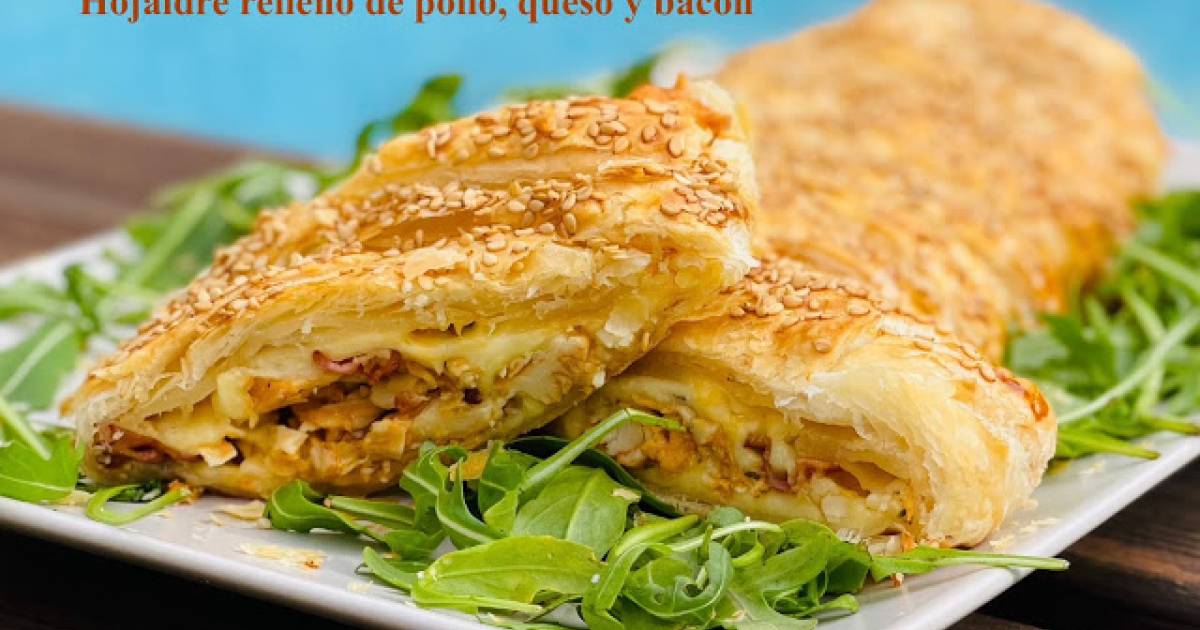 Hojaldre relleno de pollo queso y bacon Cocina y recetas fáciles