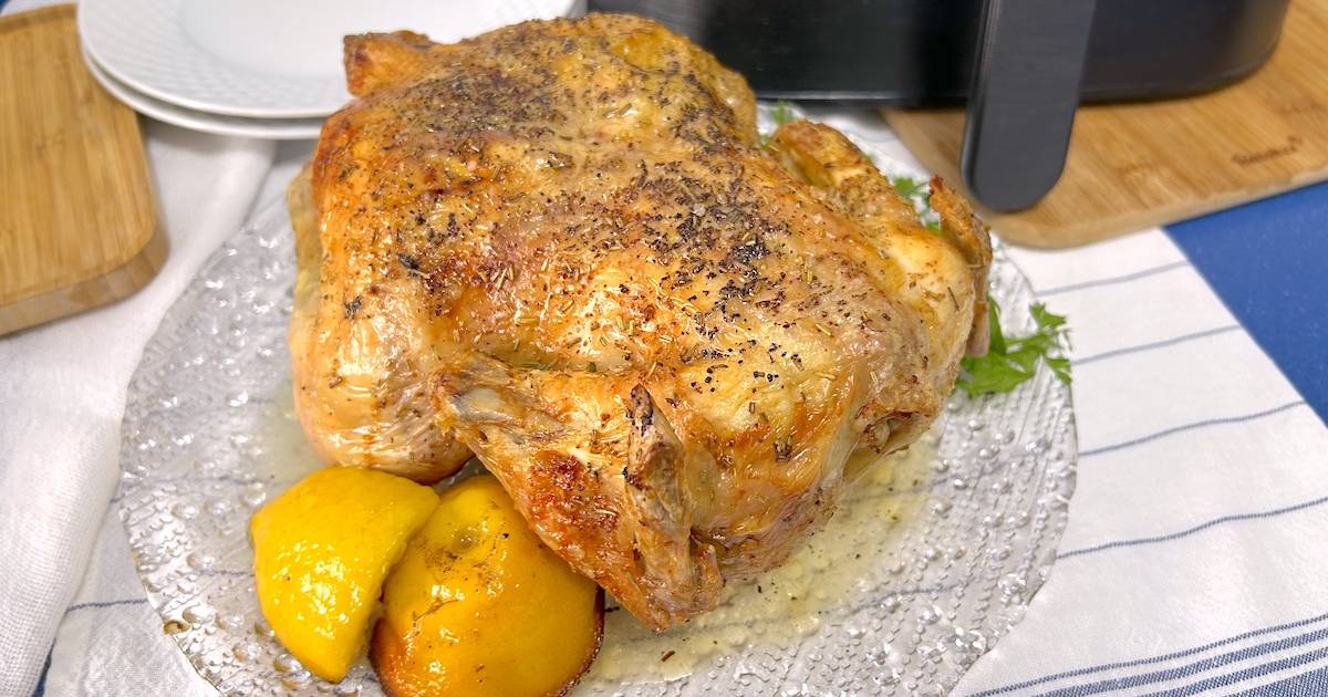 Pollo asado en freidora de aire Cocina y recetas fáciles