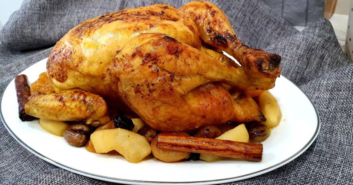 Pollo Asado Con Manzanas Y Castañas Cocina Y Recetas Fáciles 3327