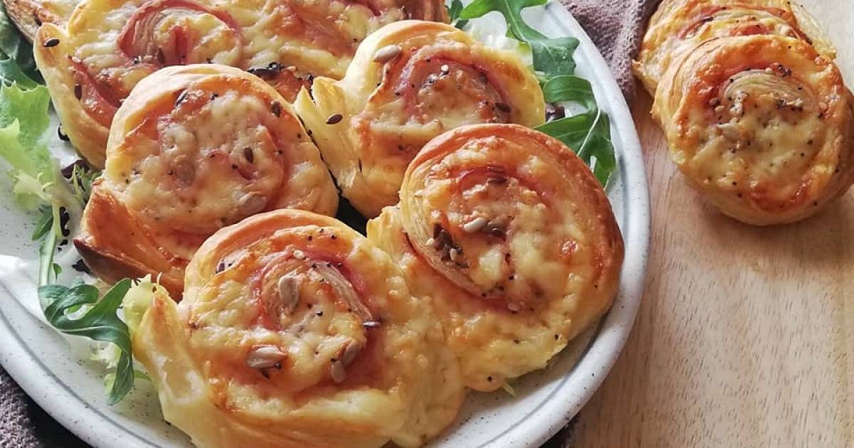 Rollitos Salados De Hojaldre Rellenos De Jamón Y Queso | Cocina Y ...