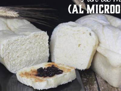 Pan de molde sin corteza al microondas